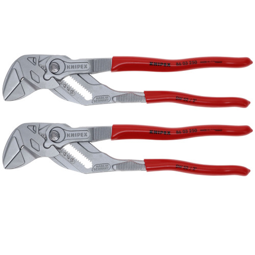Knipex 86 03 250 10 in Straight Smooth Jaw Wrench and Pliers (2-Pack)