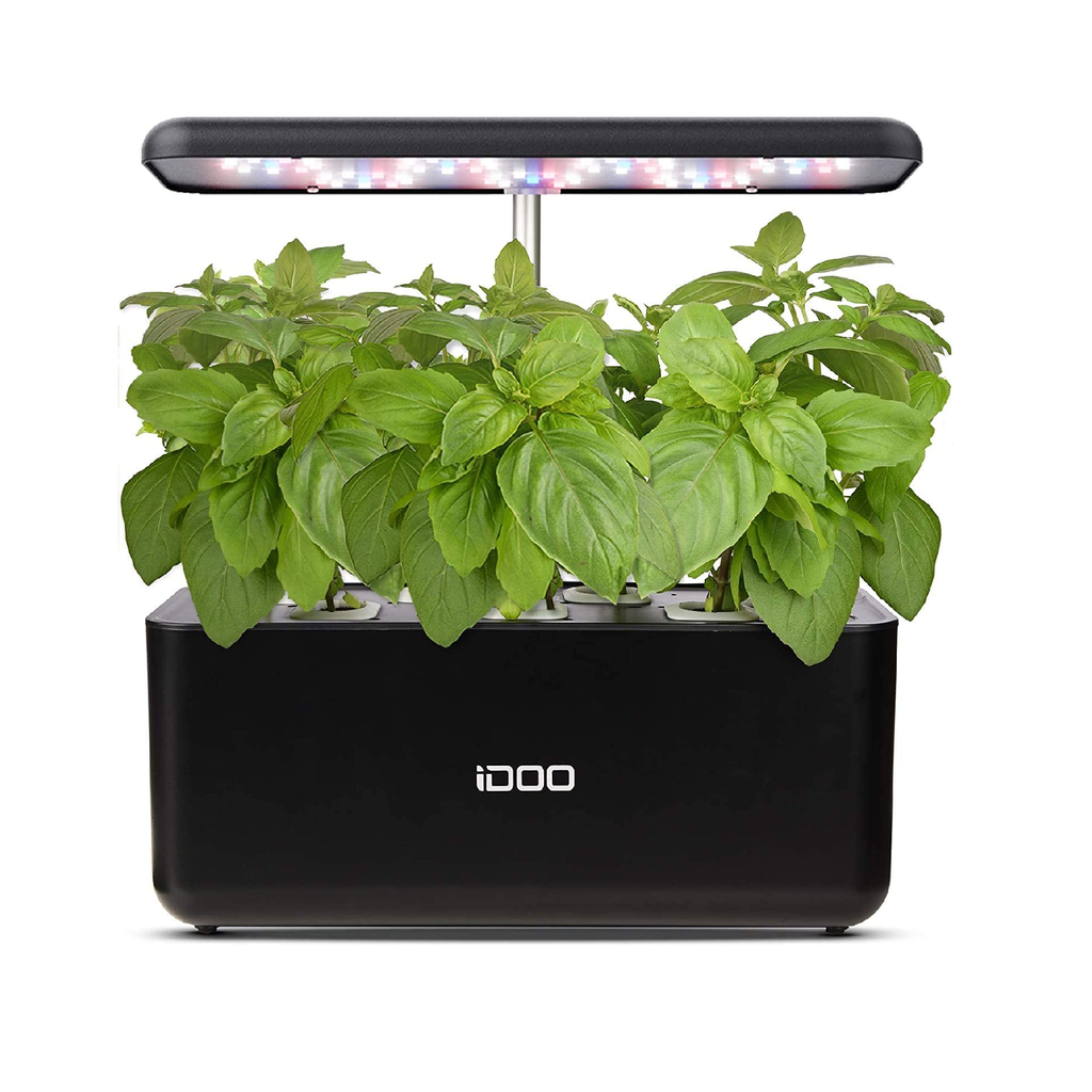 iDOO Hydroponics Growing System | 7Pods Mini Herb Garden with Pump System | Germination Kit with LED Light